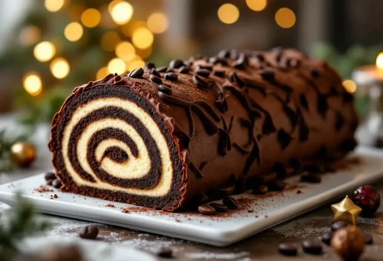Cette bûche au chocolat et café ultra fondante fait l’unanimité à Noël : chaque bouchée est un vrai moment de fête