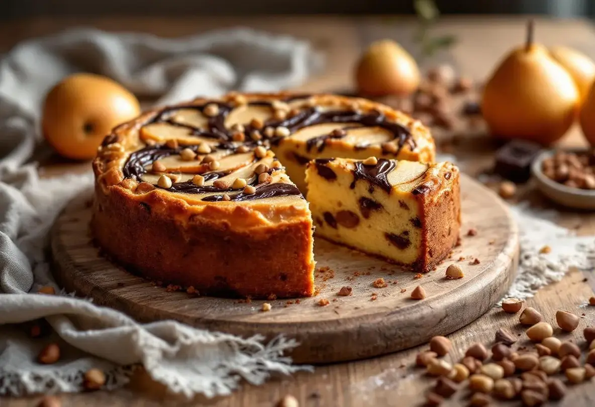 Gâteau ultra moelleux aux poires, chocolat et noisettes : le goûter simple et irrésistible de l’automne