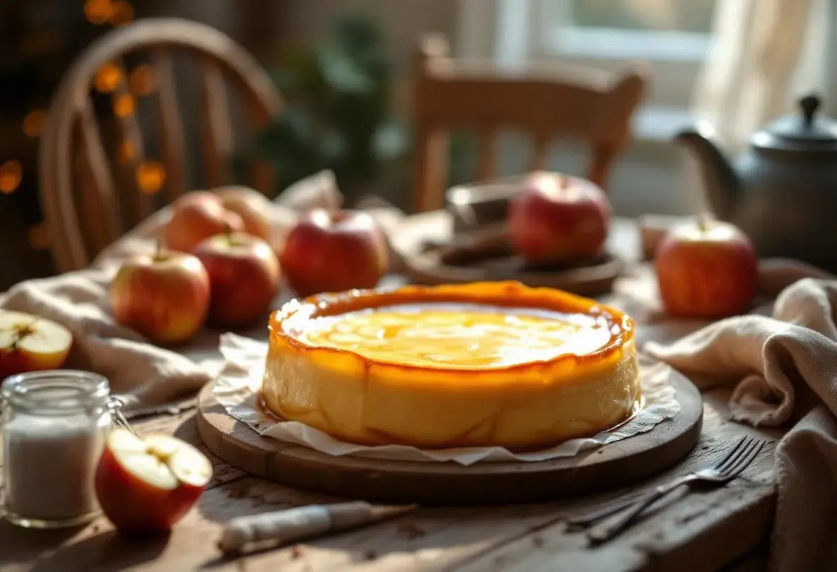 Un flan au doux parfum vanillé et aux pommes fondantes : la douceur maison de ma grand-mère qui réchauffe les après-midis d’automne
